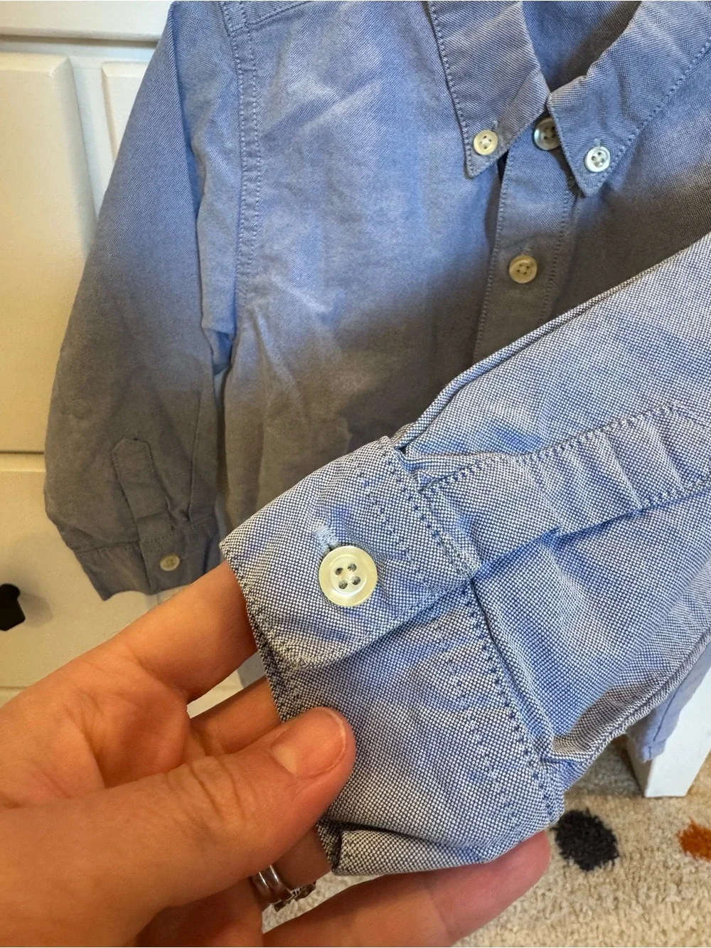 GAP Light Blue Long-Sleeve Button-Down Shirt with Embroidered Bear Size 3xl